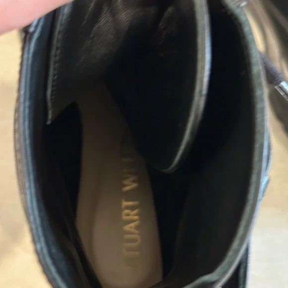 $675 Stuart Weitzman Women's Ultra Lug Sole Buckle Combat Boots size 7 black - Picture 8 of 9